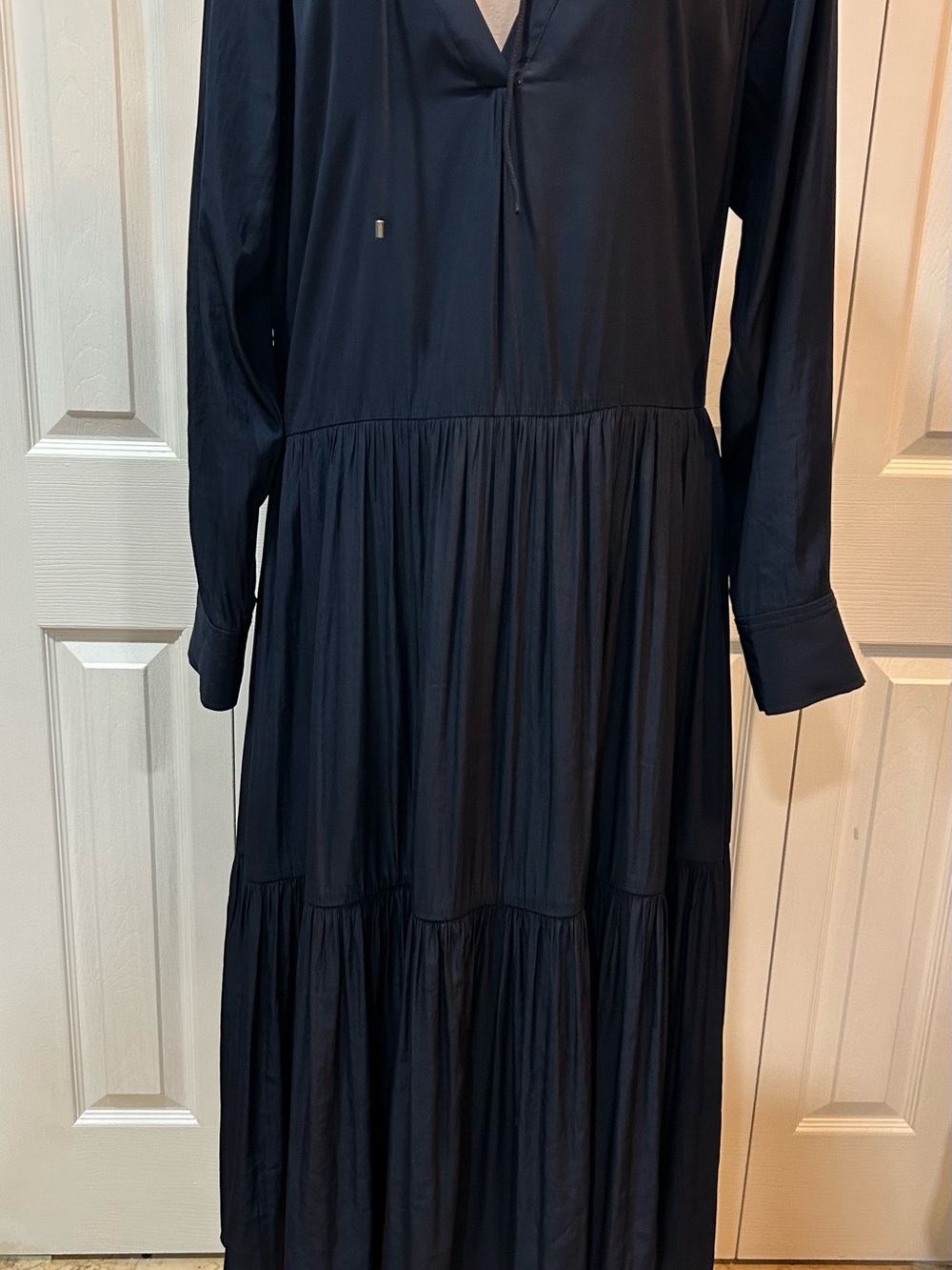 Brochu Walker Black Long-Sleeve Tiered Maxi Dress